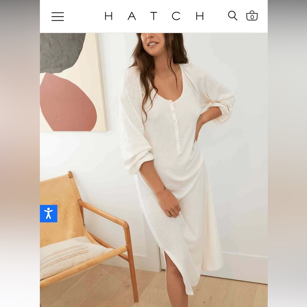 Hatch Women's White Sleepwear Dress